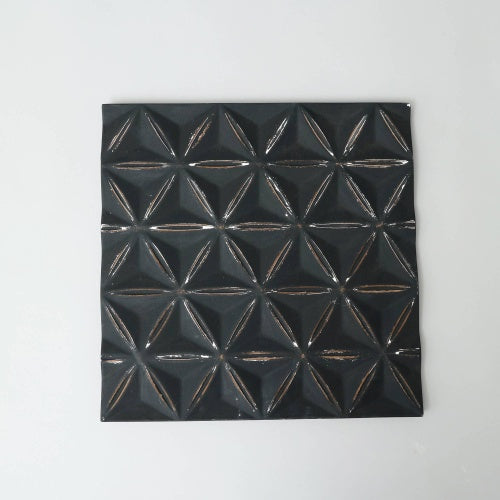 Black Square Shape Handcrafted MDF Wall Decor Elegant Home Accent