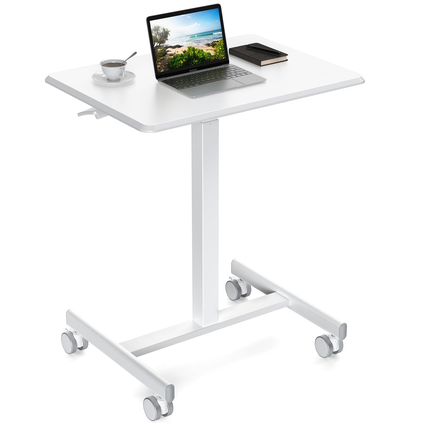 Adjustable Rolling Desk Laptop Computer Cart For Home Office Classroom Overbed Table