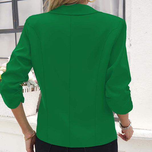 Casual Blazer Women's Single Button Front Solid Color Long Sleeve Office blaze Professional Work Wear Tops