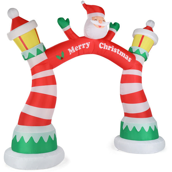 8.9ft Christmas Arch, 7 LED Lights, Drawstring Pockets, Christmas Inflatable Arch