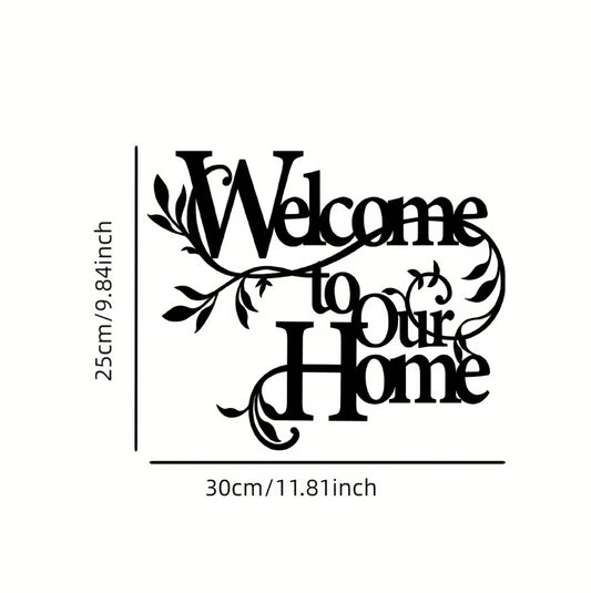 1PC Vintage Rustic Metal'Welcome To Our Home'Wall Sign,Farmhouse Decor For Porch