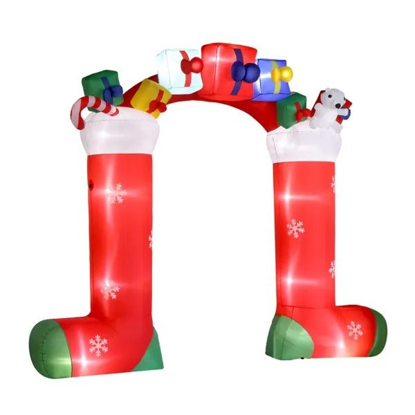 9ft 24w 11 LED Lights Christmas Sock Arch Holiday Arch Christmas Decoration