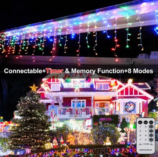 Curtain Icicle Lights Wedding Party LED Fairy Christmas Indoor Outdoor