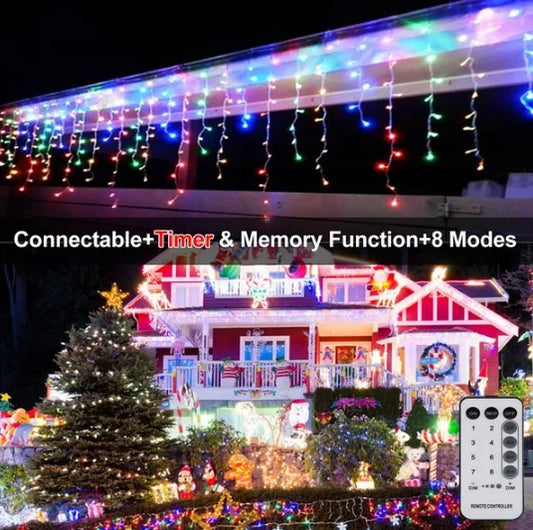 Curtain Icicle Lights Wedding Party LED Fairy Christmas Indoor Outdoor