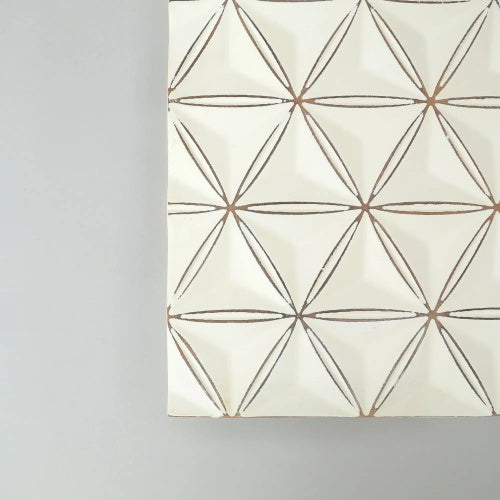 White Square Shape Handcrafted MDF Wall Decor Elegant Home Accent