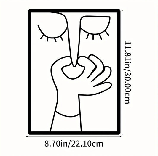 Funny Metal Toilet Wall Decor -A Humorous Restroom Sign W Clean Line Art Design