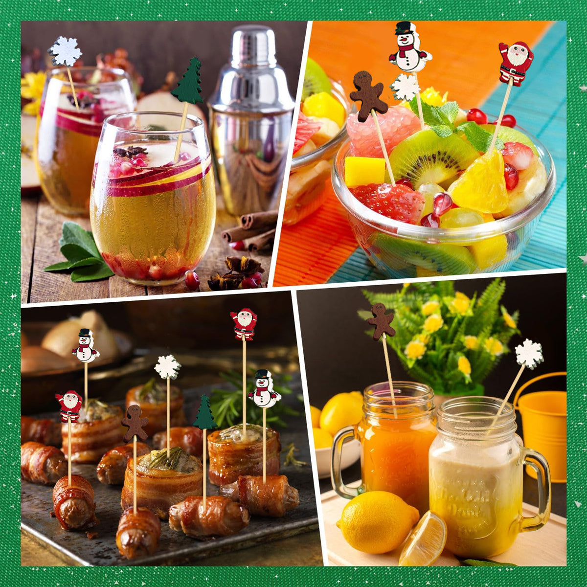 One Hundred  Pieces Christmas Cocktail Picks