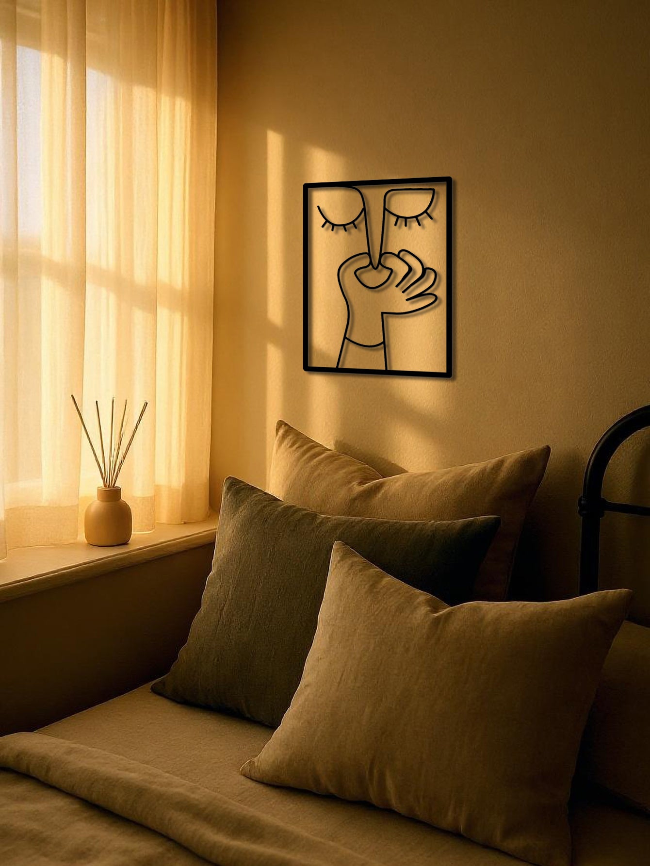 Funny Metal Toilet Wall Decor -A Humorous Restroom Sign W Clean Line Art Design