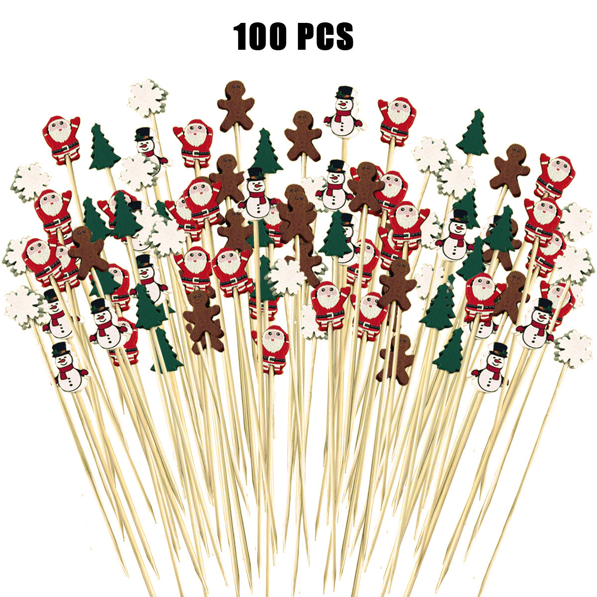 One Hundred  Pieces Christmas Cocktail Picks