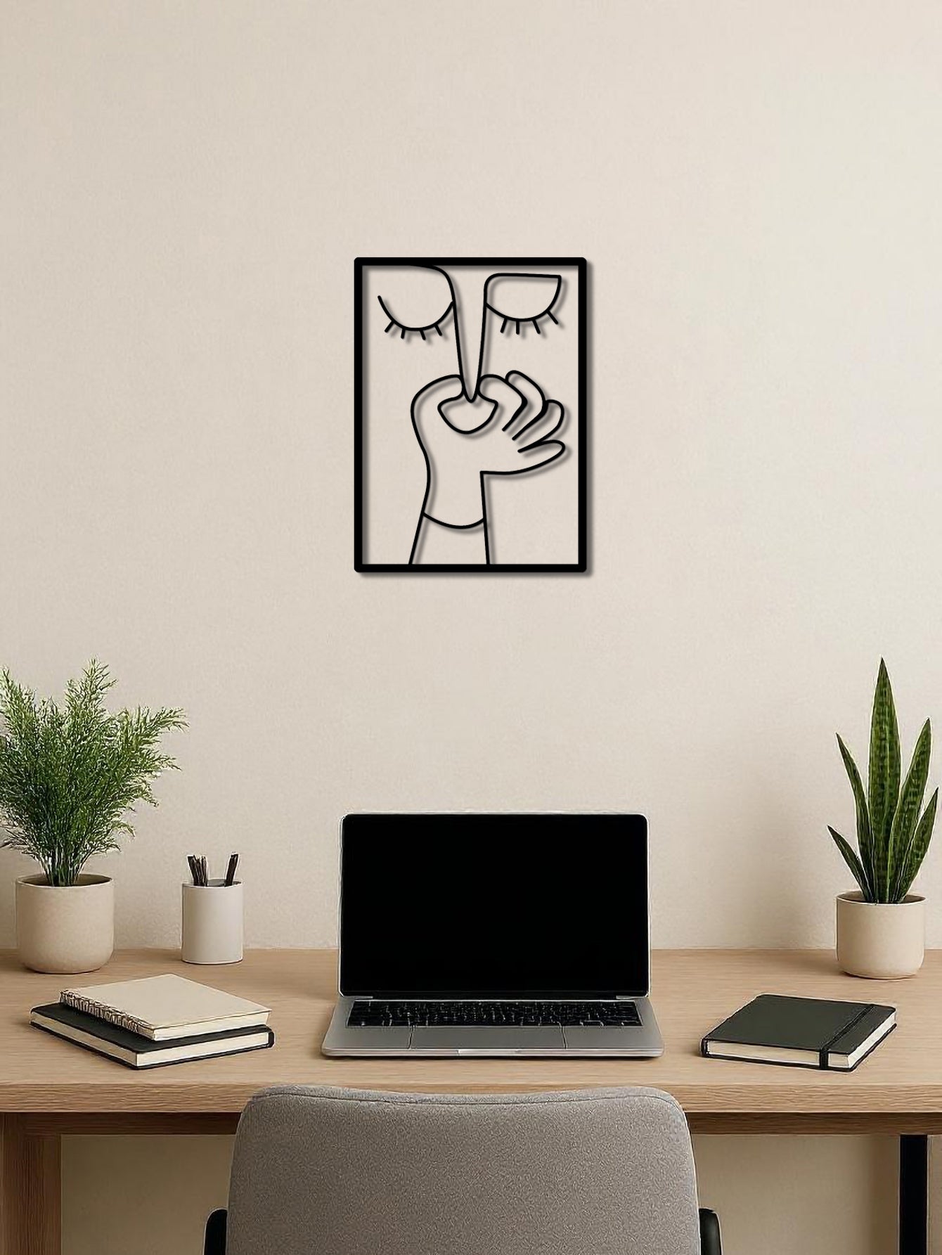 Funny Metal Toilet Wall Decor -A Humorous Restroom Sign W Clean Line Art Design