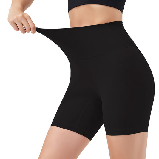 4 Sizes-5 Colors Option -- 1Pc Women's High Waist Biker Shorts Tummy Control Pants Athletic Leggings Spandex Booty Shorts With 6.3In Inseam No Front Seam For Workout Yoga Running Volleyball Dance