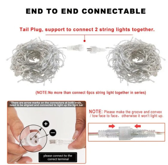 Curtain Icicle Lights Wedding Party LED Fairy Christmas Indoor Outdoor