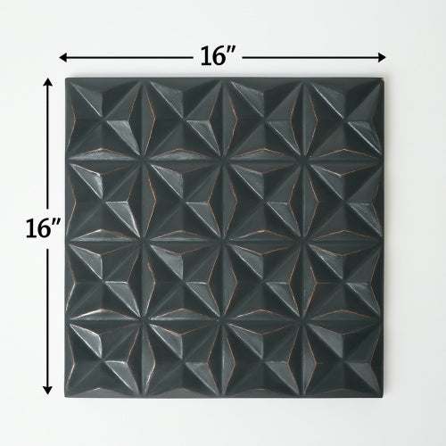Black Square Shape Handcrafted MDF Wall Decor  Elegant Home Accent