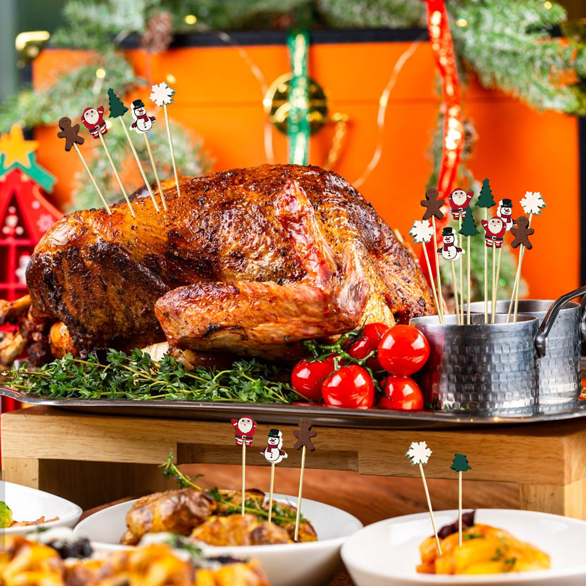 One Hundred  Pieces Christmas Cocktail Picks