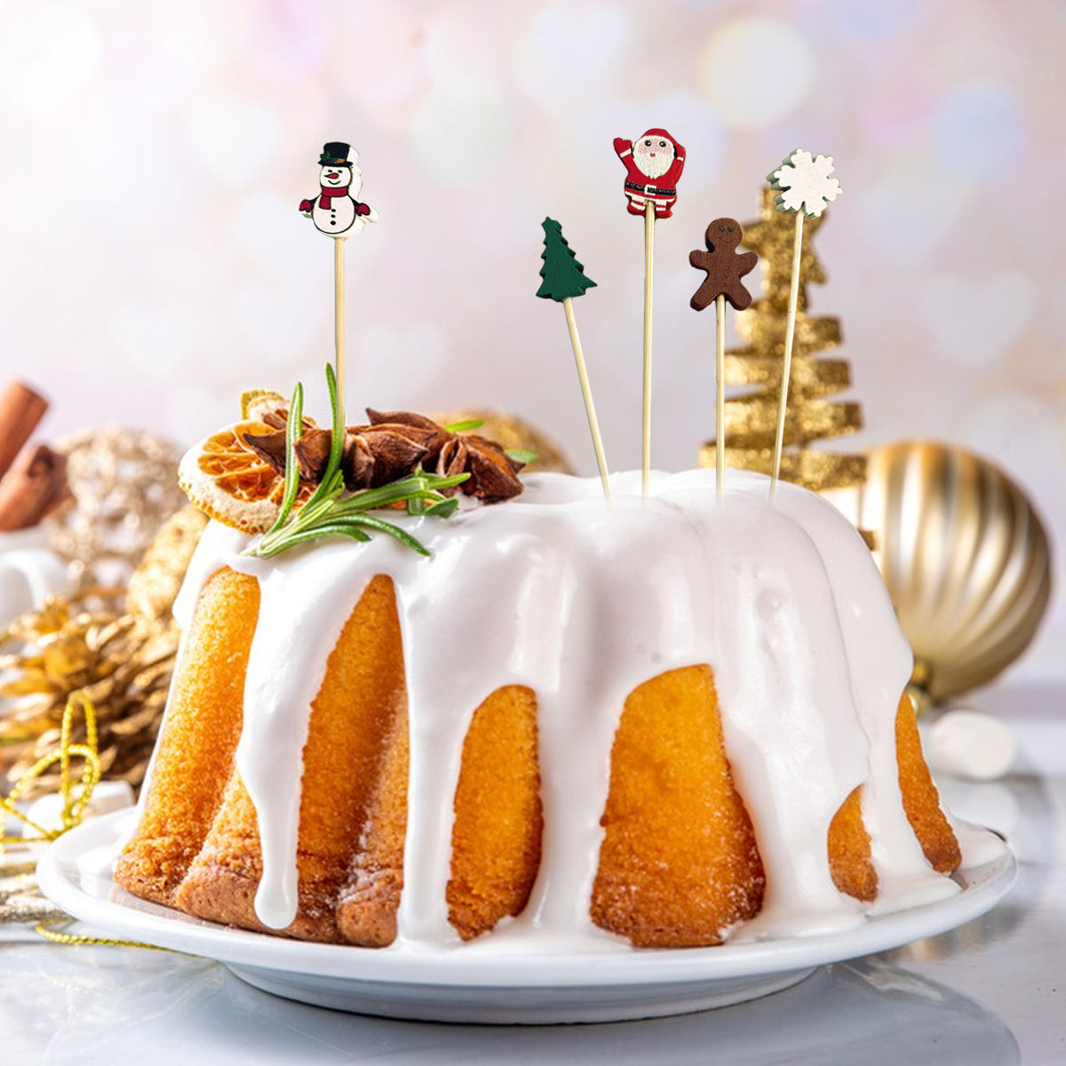 One Hundred  Pieces Christmas Cocktail Picks