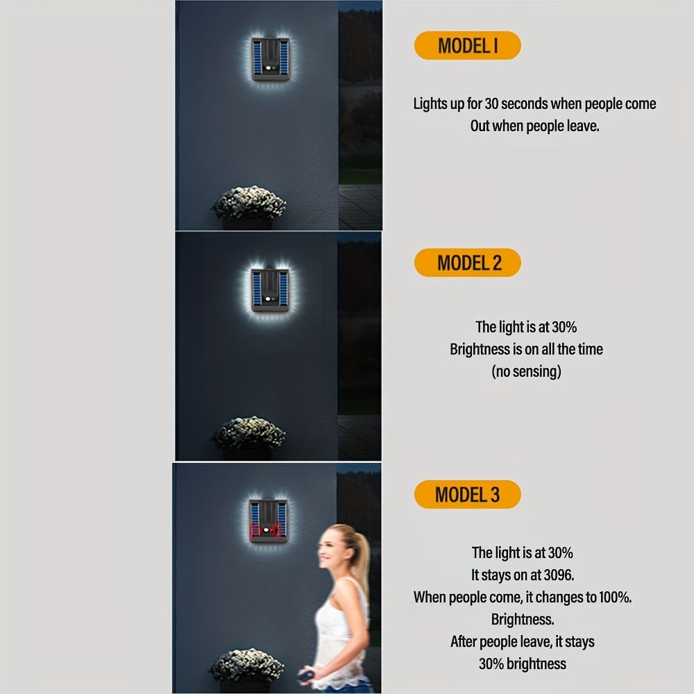 Solar Motion Sensor Outdoor Sconce Lights,LED Waterproof Dusk To Dawn Solar Patio Light,Wireless Modern Wall Mount Lamp Black For Porch Patio Garage House