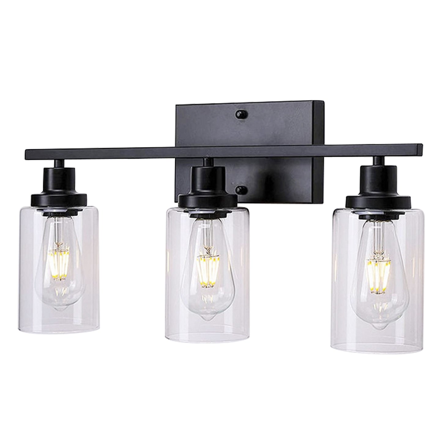 1Pc 3-Light Wall Sconce Lighting With Clear Glass Shade Bathroom Vanity Lamp Fixture Modern Mounted Light For Porch Mirror Living Room Bedroom Hallway