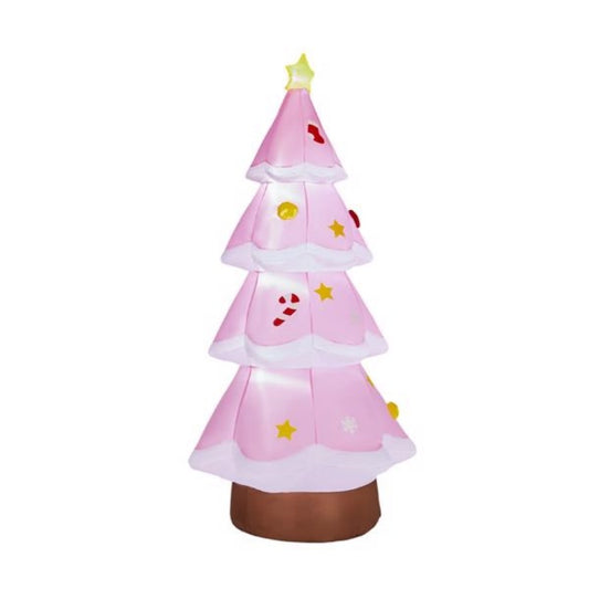 7.2FT Lighted Christmas Inflatable Decoration, Inflatable PinkChristmas Tree, Funny Blow Up Yard Decorations With Built-in LED Lights For Holiday Party Front Yard Lawn Garden Decor