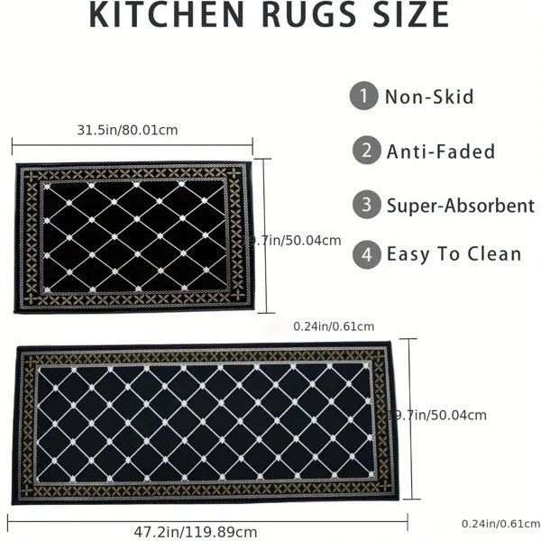 Kitchen Rugs Washable Kitchen Mats For Floor Non Slip Kitchen Mats Set Of 2 Absorbent Kitchen Runner