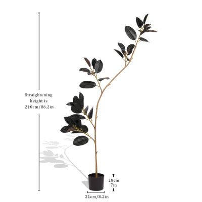 Bonsai Tropical Plant Simulation Green Plant Artificial Leaf Pot Large Uv Artificial Plant Branch 210cm Disassembly 1pcs Set