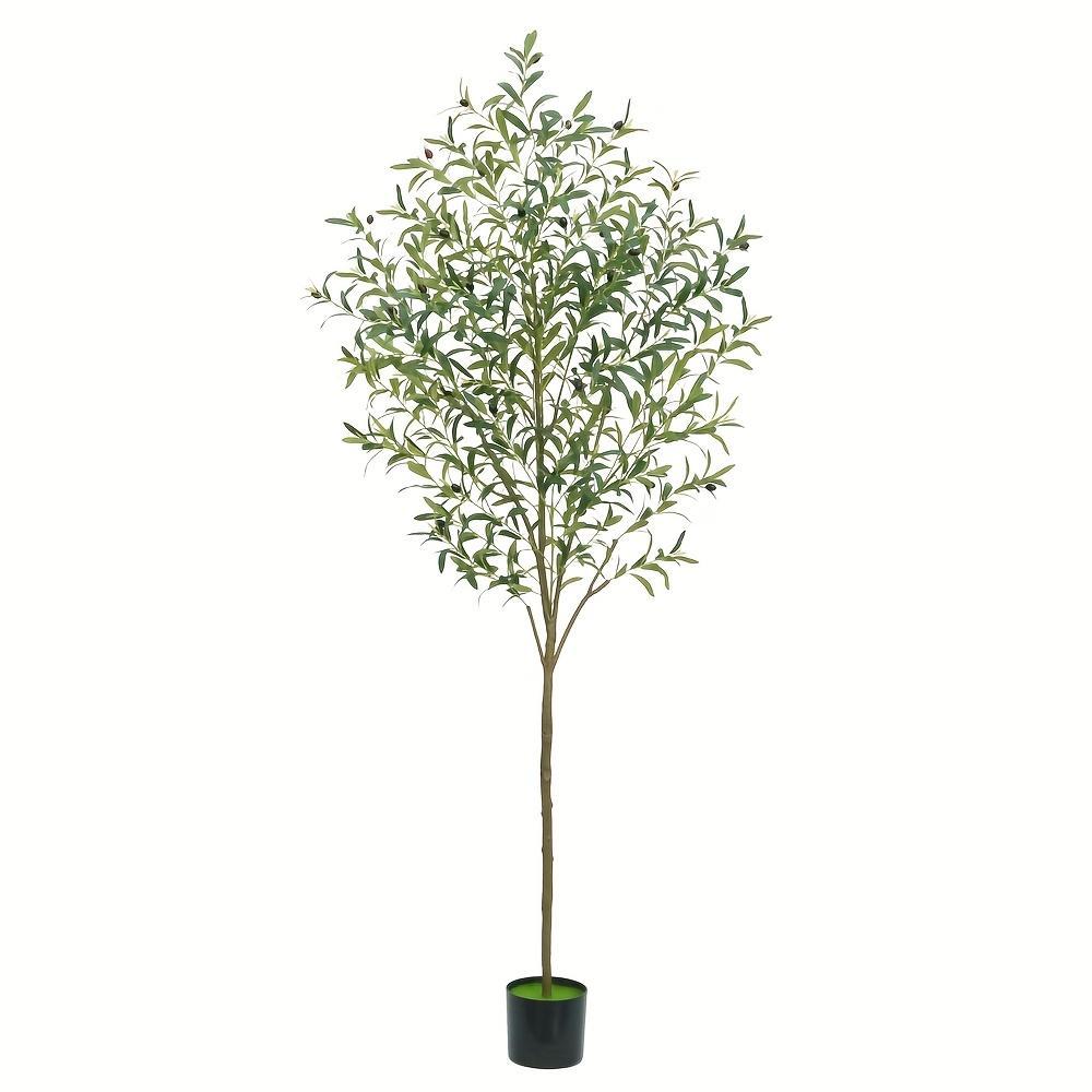 1 Artificial Olive Tree, Tall Potted Olive Tree With Flower Pot, Large Fake Olive Branches And Fruits, Suitable For Modern Living Room, Office, Indoor And Outdoor Garden Decoration