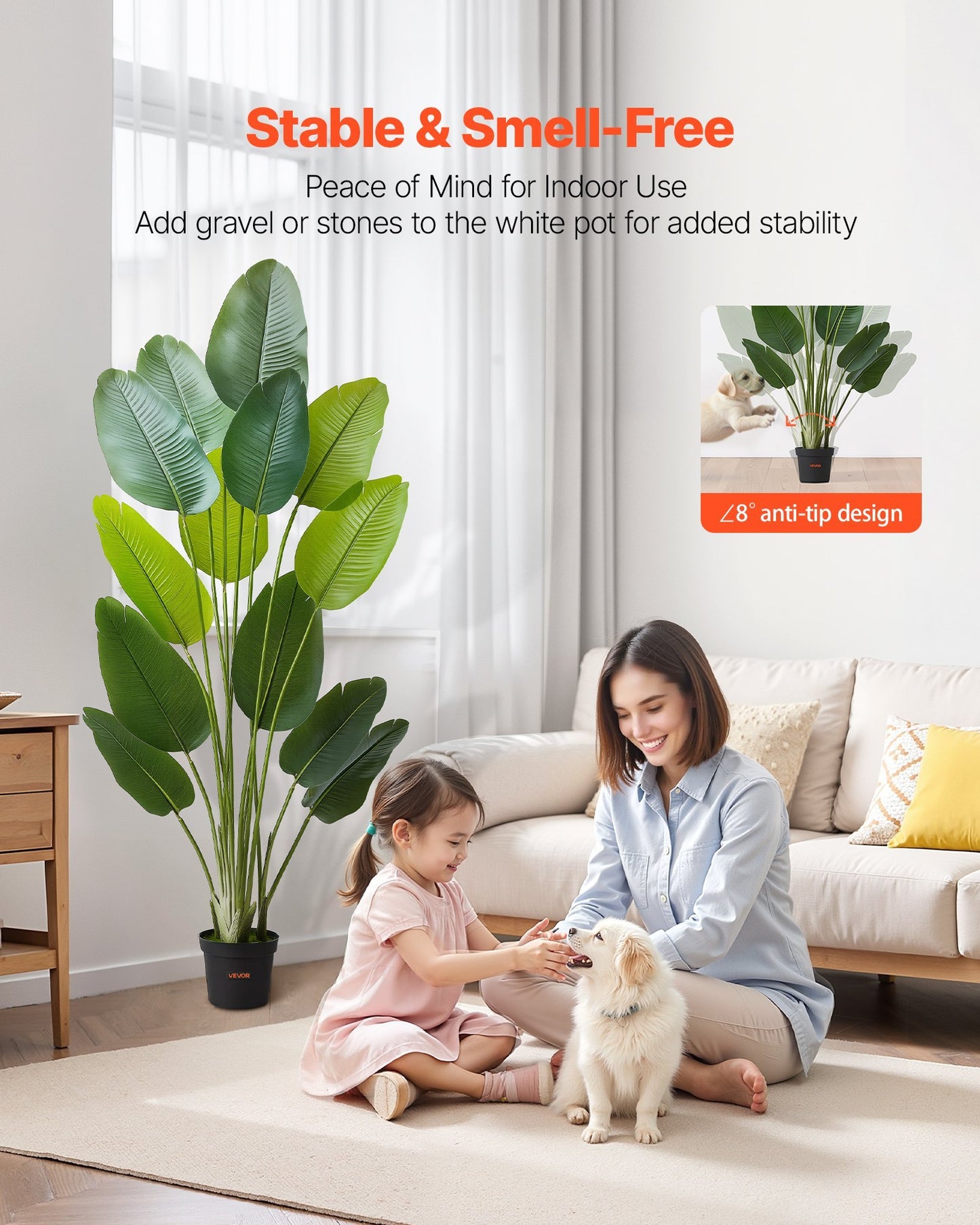 6ft Artificial Bird Of Paradise Tree Fake Plant With Pot Indoor Outdoor