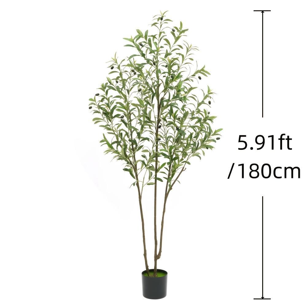 1 Artificial Olive Tree, Tall Potted Olive Tree With Flower Pot, Large Fake Olive Branches And Fruits, Suitable For Modern Living Room, Office, Indoor And Outdoor Garden Decoration