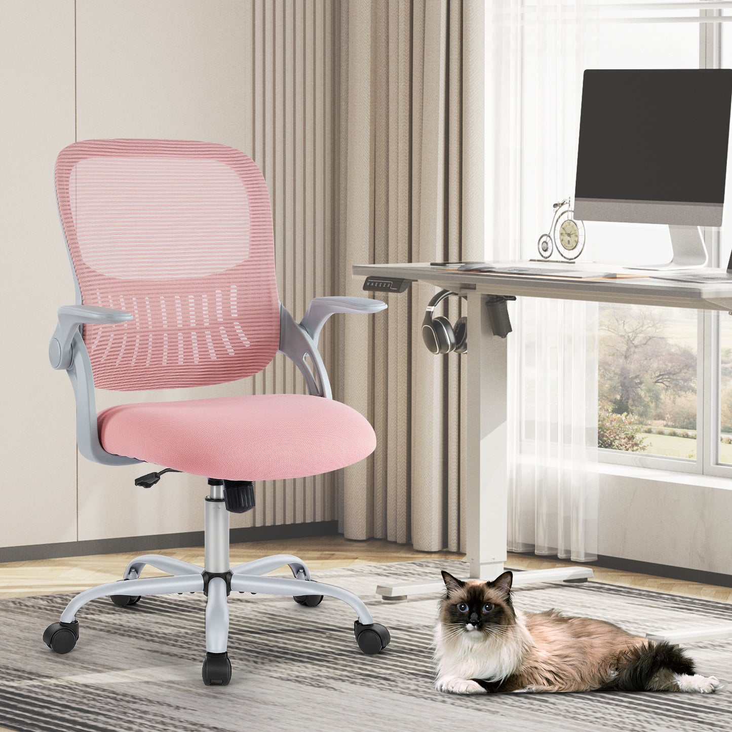 Tall Office Chair For Standing Desk With Adjustable Foot Ring,Counter Height Office Chairs