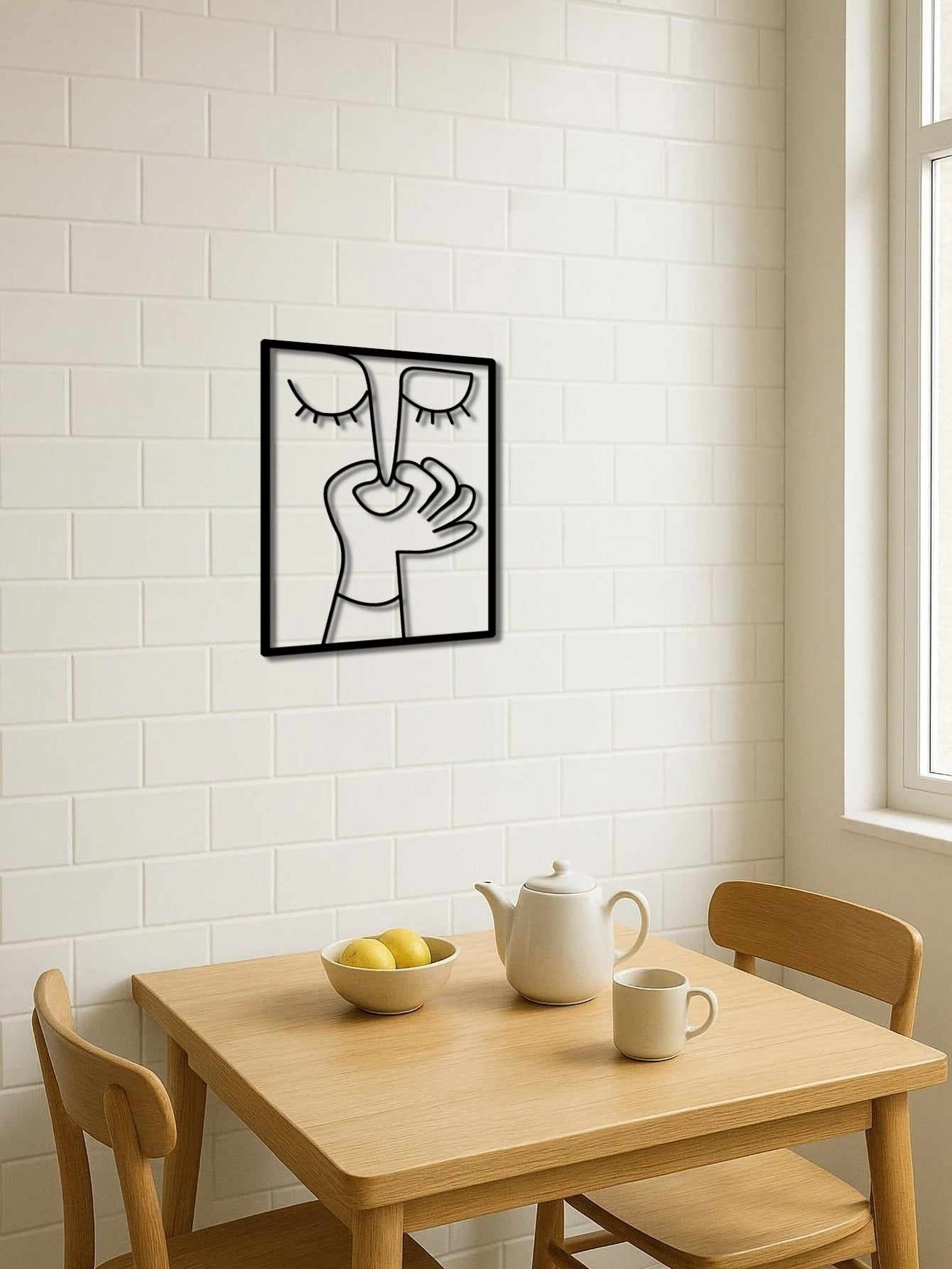 Funny Metal Toilet Wall Decor -A Humorous Restroom Sign W Clean Line Art Design