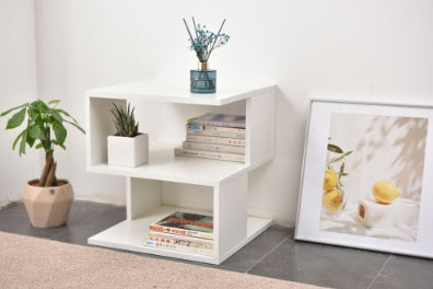 White 2-layer Simple Household Bookshelf